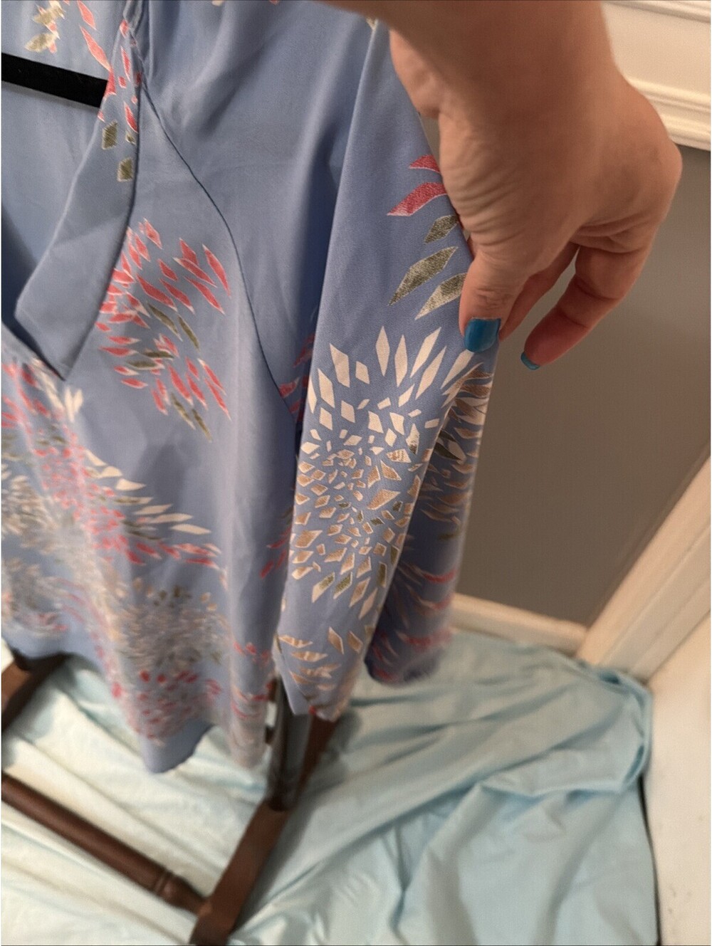 Orange Creek Top Floral Small 3/4 Sleeve Elastic On Arms - Picture 4 of 15
